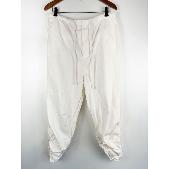 Free People Sz Medium Light Parachute Pants Summer  Off White Beach Relaxed - Picture 1 of 5